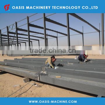 Structural steel frame warehouse construction