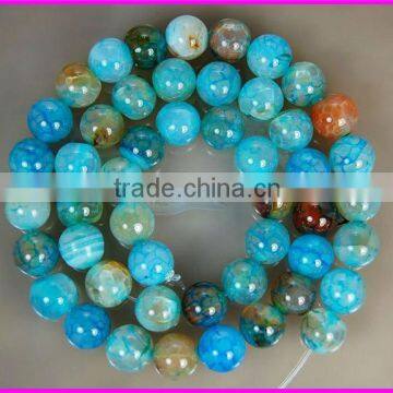 KJL-BD8007 8mm Cracked Round Green Fire Agate Beads