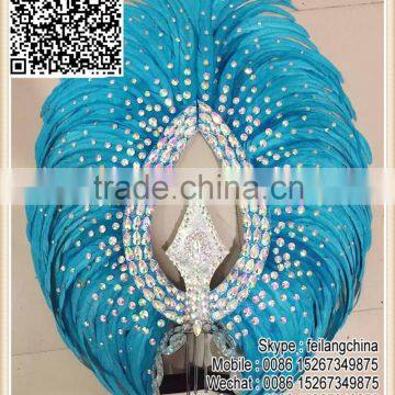 Good Quality Turquoise Blue With Diamond Large Headdress Headpiece                        
                                                Quality Choice