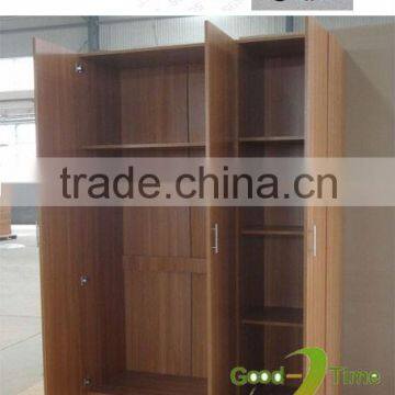 fsc 3 door modern black melamine open wardrobe design