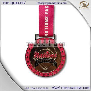 hot sale custom copper medal with rbbon