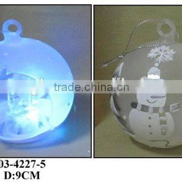 Hand Painted Glass Ball With Hole and LED Light