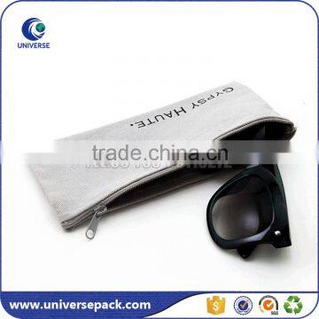 Wholesale zippered canvas sunglasses bag with screen printing