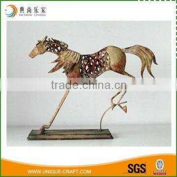 Modern Style Antique White Running Horse Decorative Metal Home Accessories Decoration Supplier's Choice