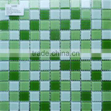 Hight Quality Green Bath Wall and Floor Crystal Glass Mosaic Tile
