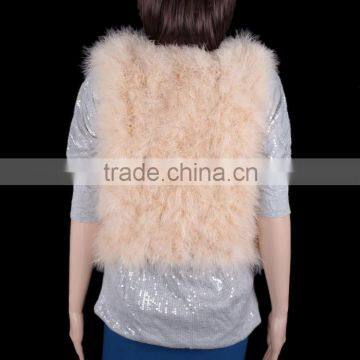 Women's Coat Real Ostrich Feather Vest Stylish Women's Ostrich Vest KZ150121 photo-3