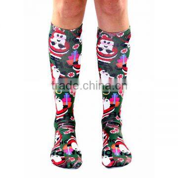 santa snowman printing christmas sock