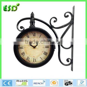 2015 new design metal outdoor double clock