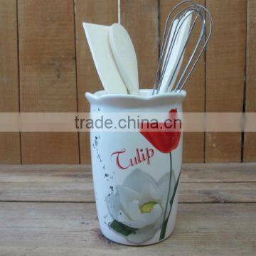 Kitchen Spoon Cutlery Ceramic Utensil Holder with Tools