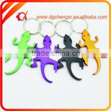Aluminum Black Gecko Shaped Bottle Opener Keychain photo-4