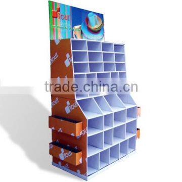 Manufacturer OEM CUSTOM Pallet display standing rack big solid Corrugated paperboard supermarket furniture