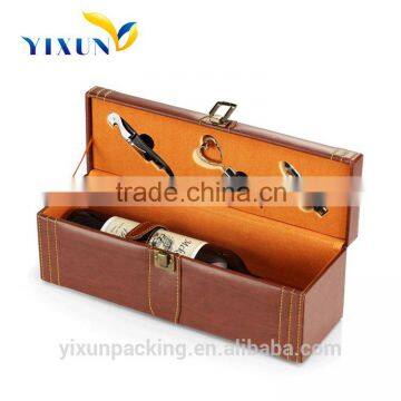 Hot sale single leather wine box/paper wine box