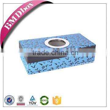 High end custom printed leather tissue box