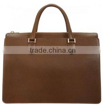 Men Genuine Leather Zipper Laptop Black Messenger Bag photo-3