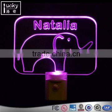 Colorful 3D Elephant Shape Night Light,Custom LED Night Light