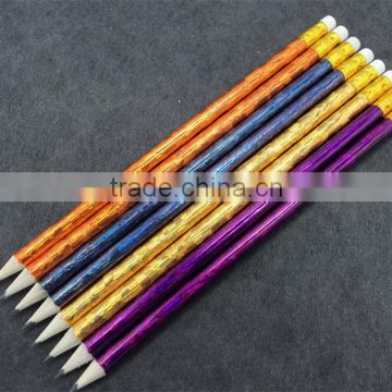 High Quality HB Round 7 Inch Wooden Laser Foil Hot Transfer Printing Pencil photo-3