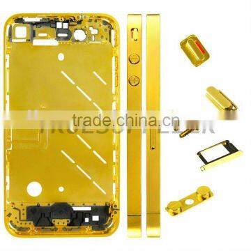 For iphone 4 original housing midplate Faceplates 24K Gold