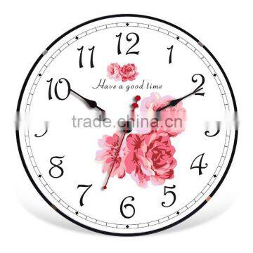 plastic country style wall clocks in round shape