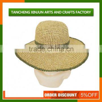 Hawaii Black And White Large Wide Brim Straw Hat photo-4
