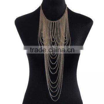 Fashion Chain Necklace Pendant Necklace all-match multi tassel