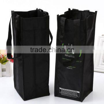 Durable Black Non-woven Shopping Bag Non Woven Wine Bag