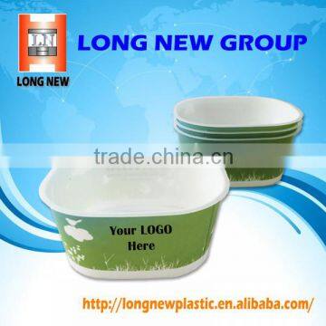2016 Plastic Bowl In Mould Printing Label for customized