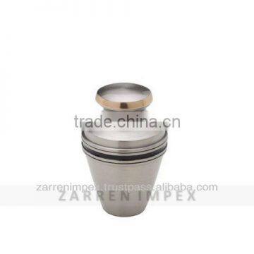 Banded Pewter 3" Keepsakes Urn Brass