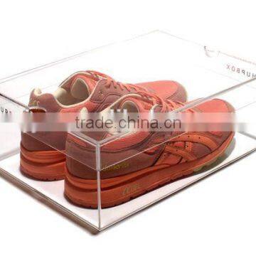 Transparent Acrylic Shoe Exhibition Boxes For Sneaker Series Show