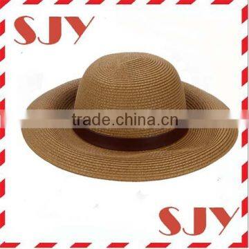 Hot Selling Lady Wide Brim Floppy Woven Paper Straw Hat photo-5