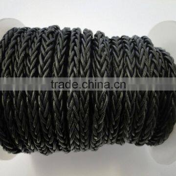 Braided Leather cords -2210 Black