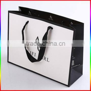 custom paper bag white paper clothes bag package with rope