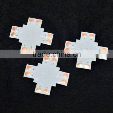 Width 10mm X + shape 5050 single color FPC connectors LED strip three sides connector