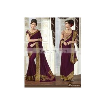 Beautiful Maroon Crepe Silk Saree/best designer sarees online shopping