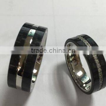 black cabon fiber ring style,ring carbon fiber titan