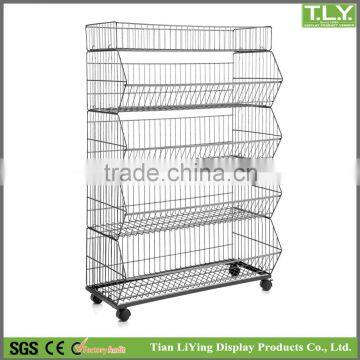 SSW-CM-601 Mountable Iron Retail Store Basket Shelf / Retail Shop Basket Shelf Manufacturer