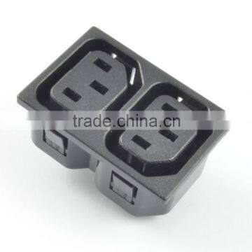 China wholesales Insert type 2 gang IEC 320 C13 female industrial sockets,power socket iec c13 for PDU