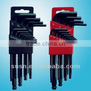 13 PCS Metric&Imperial Black Plating Ball Point Long Hex Key Wrench Set