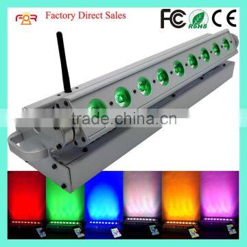 100% Facotry Direct Sale 6in1 RGBWAUV 9x18w Rechargeable Wifi Phone IOS Android App Wireless DMX Battery Powered LED Uplight
