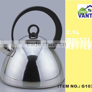 2.5L stainless steel whistling kettle bakelite handle