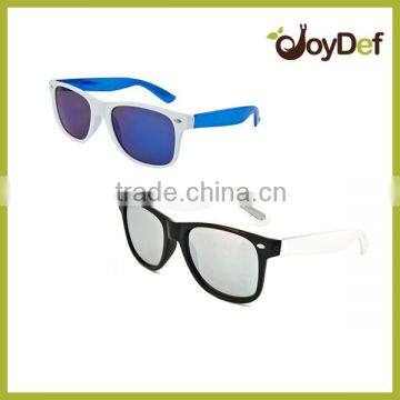 newest arrival neon color UV400 mirrored lens rubbized sunglasses for promo