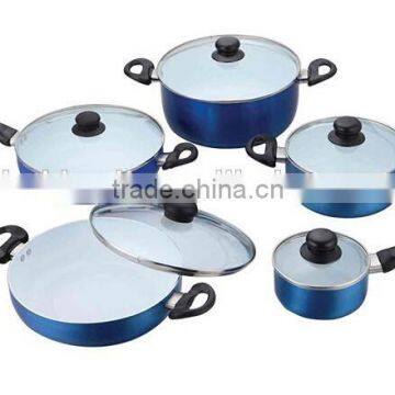 10pcs Aluminum ceramic cookware set