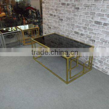 unique new style wrought Iron Coffee Table with mirror top(XY131075)