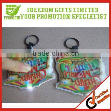 Plastic Printed Promotional Custom Shape Led Keychain