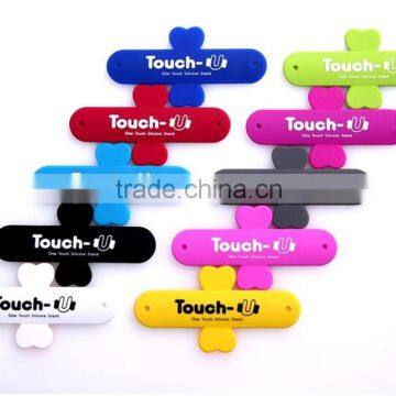 one touch-u silicone smartphone stand with backed 3m adhensive sticker