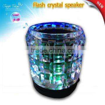 crystal flashing light portable mini audio speaker