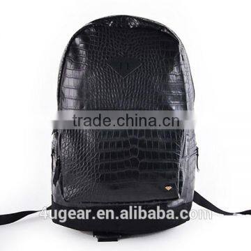 Black Leather school laptop backpack