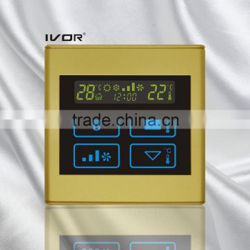 Good Quality IVOR 220V Central Air-Conditioner Thermostat Digital AC Thermostat Switch SK-AC2300T Champagne Gold PC Frame