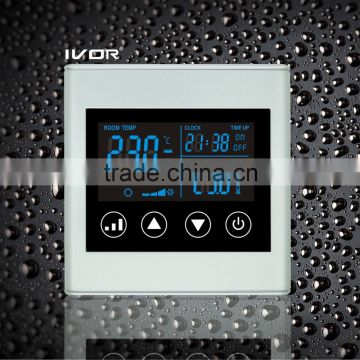 Good Quality IVOR Touch Screen Water Floor Heating Thermostat (SK-HV2300L8) Light Silver Synthetic glass / PC Frame