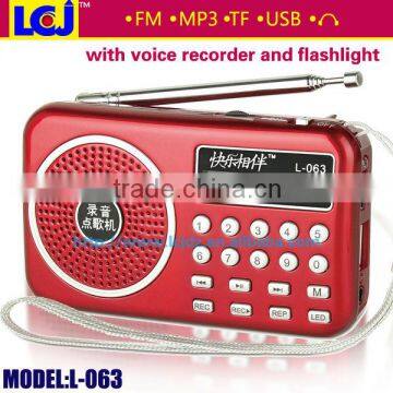 L-063 portable mini usb fm radio recorder