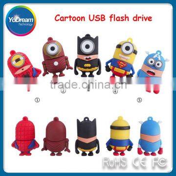 Hot !Pen Drive Genuine 4G 8G 16 32G USB 2.0 USB Flash Drive Flash Memory PenDrive Cartoon Character superman batman USB Drive